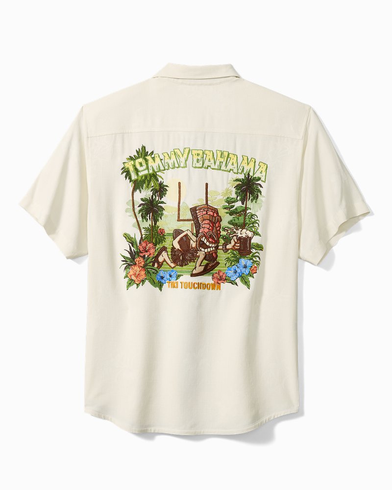 Big & Tall Tiki Touchdown Silk Camp Shirt