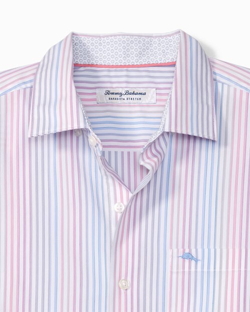 Big & Tall Sarasota Stretch Syrah IslandZone® Stripe Shirt