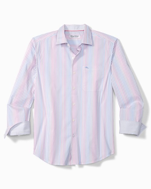 Big & Tall Sarasota Stretch Syrah IslandZone® Stripe Shirt