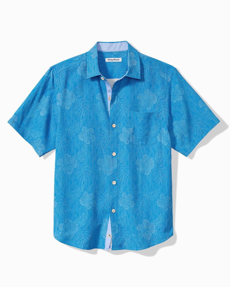 Big & Tall Hibiscus Jungle Silk Camp Shirt