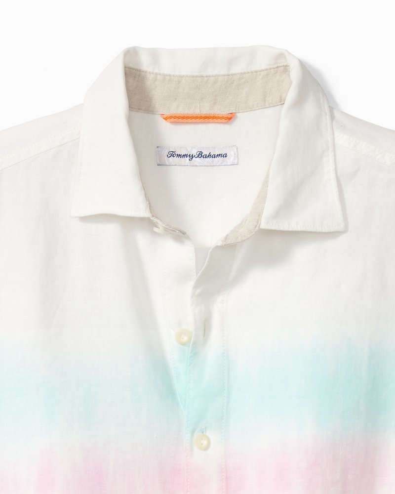 Thumbnail for Big & Tall Sunrise Tides Long-Sleeve Linen Shirt