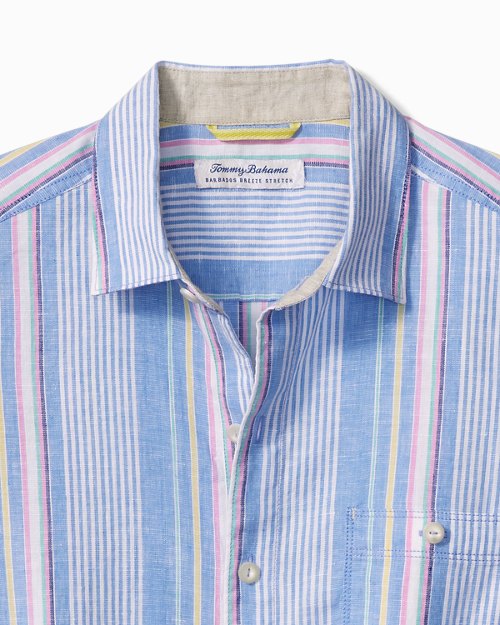 Big & Tall Barbados Breeze Tidal Stripe Stretch-Linen Shirt
