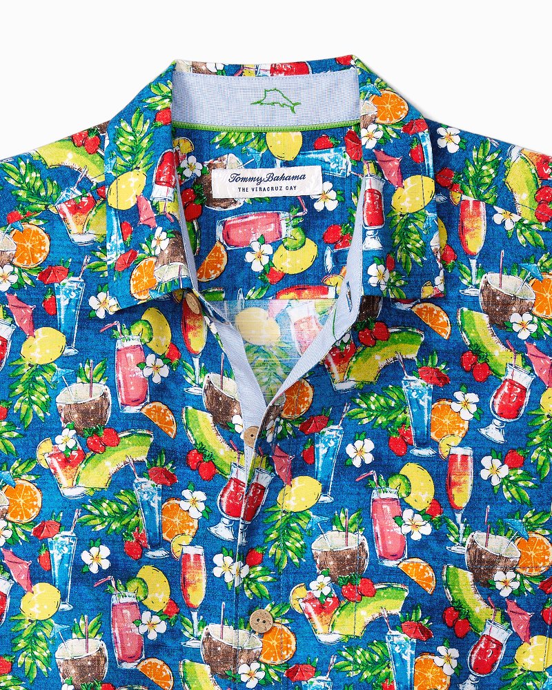 Big & Tall Veracruz Cay Happy Hour Camp Shirt