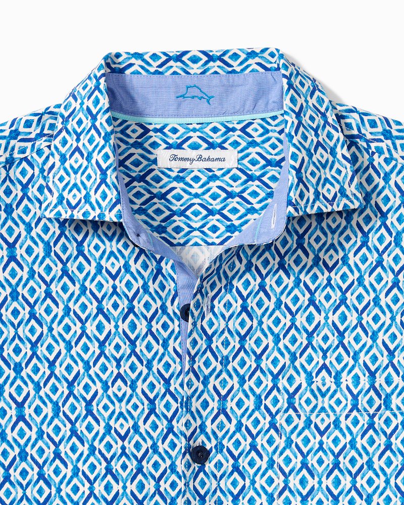 Big & Tall Diamond Tides Silk Camp Shirt