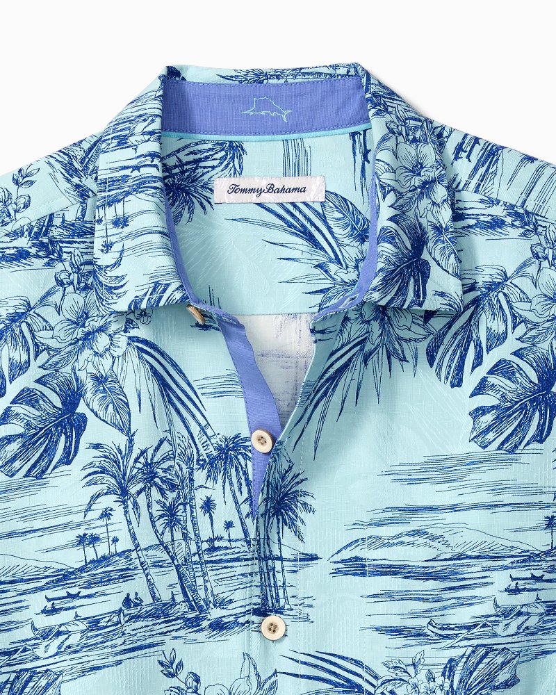 Big & Tall Beach Bluff Silk Camp Shirt