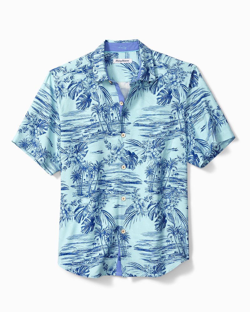 Big & Tall Beach Bluff Silk Camp Shirt