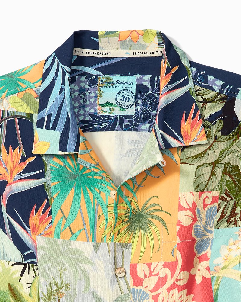 Big & Tall Patchwork in Paradise Silk Camp Shirt