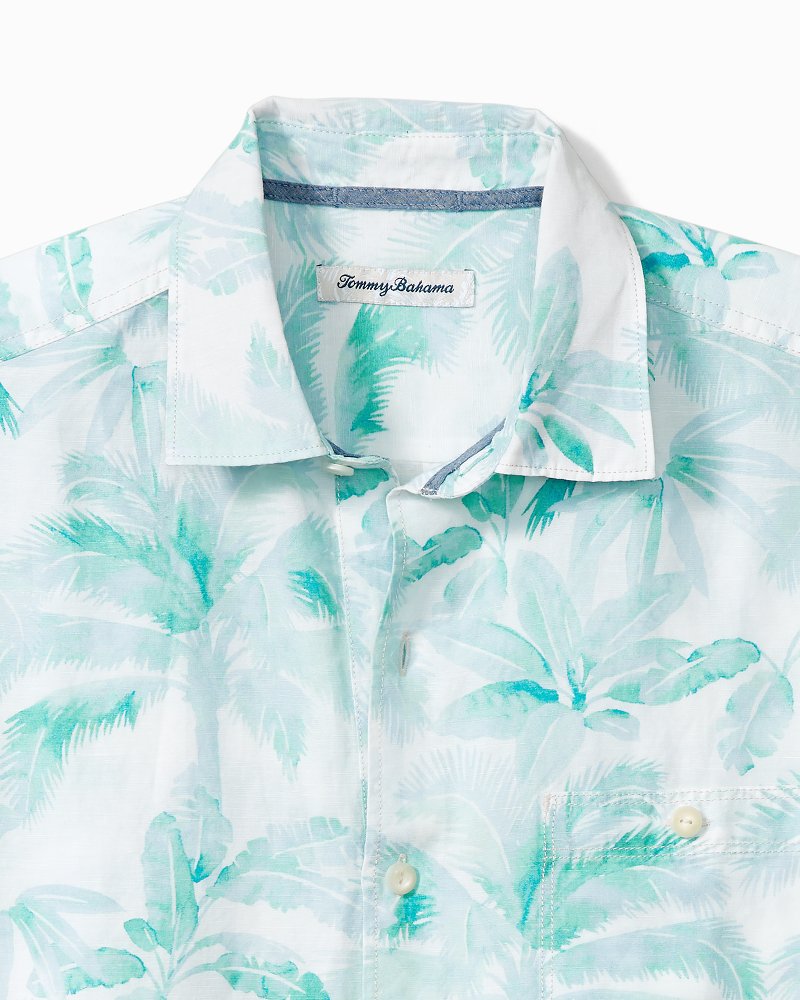 Thumbnail for Big & Tall Sand Linen Breezy Palm Camp Shirt
