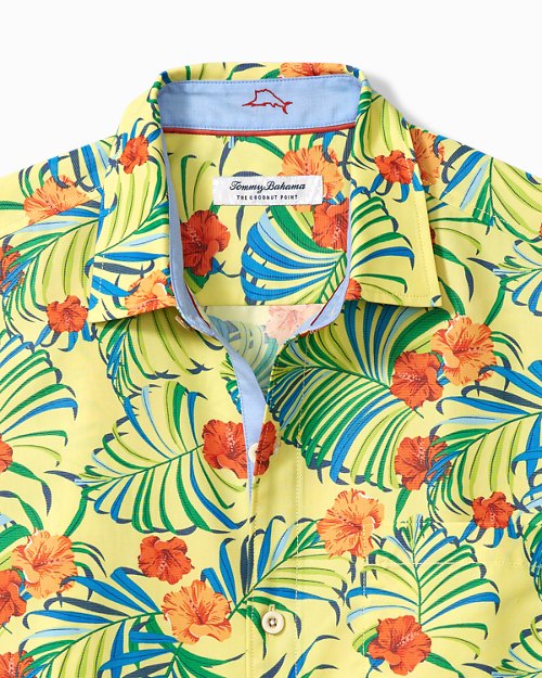 Big & Tall Coconut Point Sunny Blooms IslandZone® Camp Shirt