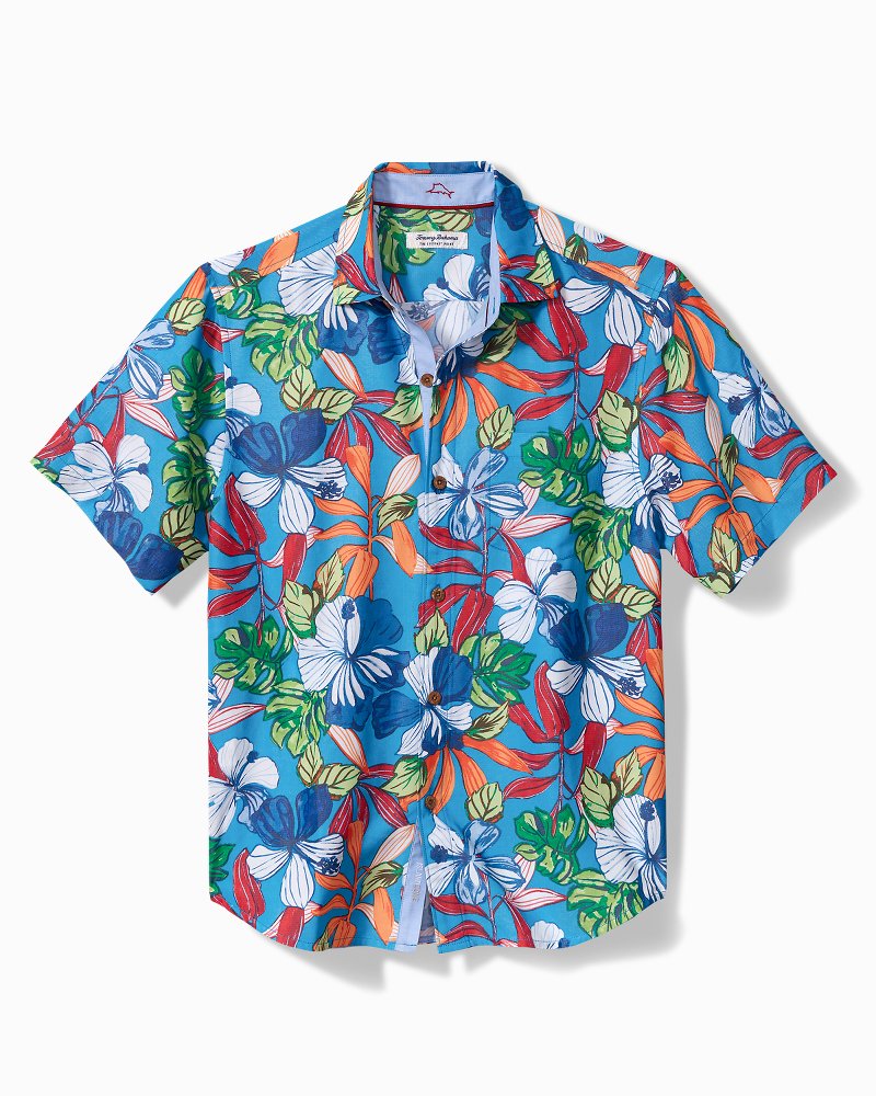 Lids Kansas City Royals Tommy Bahama Jungle Shade Silk Camp Button-Up Shirt  - Royal