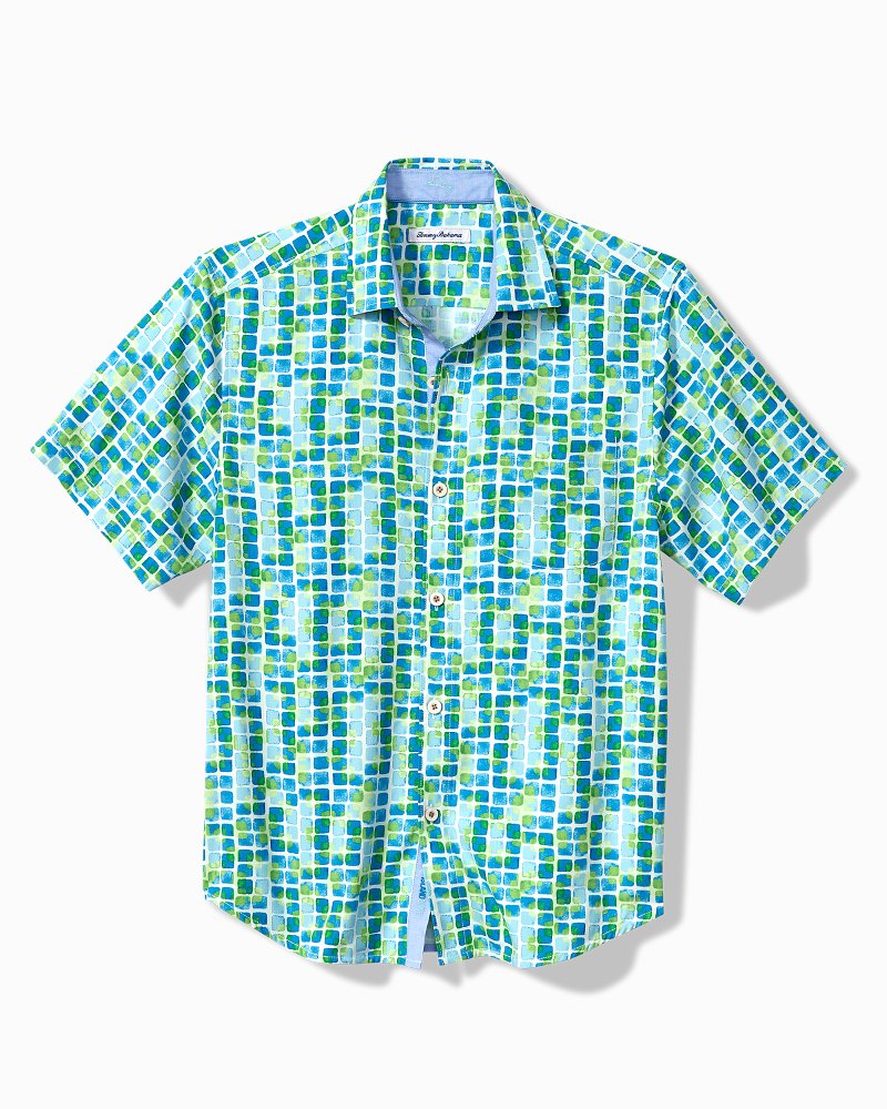 Tommy Bahama Men's Coast Palm Tiles Shirt - Blue Allure - Size M