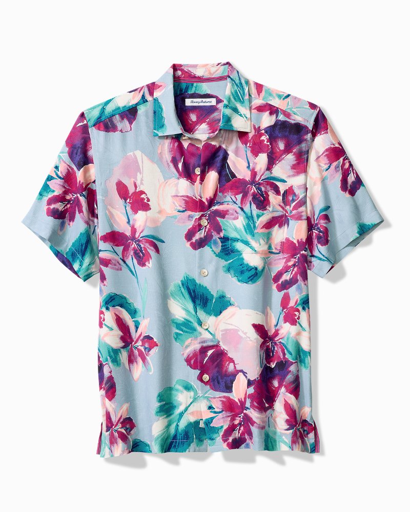 Big & Tall La Esmeralda Flora Silk Camp Shirt