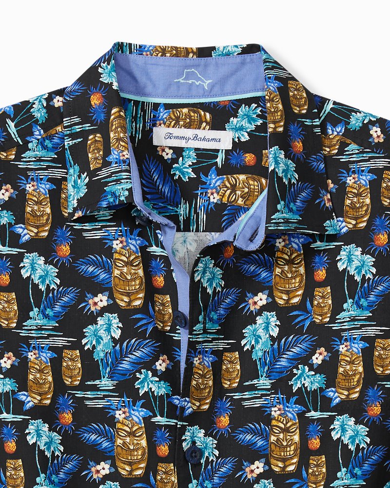 Big & Tall Tiki Tropics Silk Camp Shirt