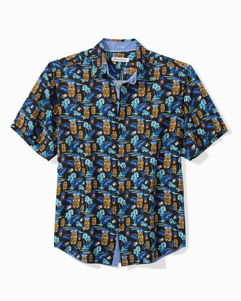 Big & Tall Tiki Tropics Silk Camp Shirt