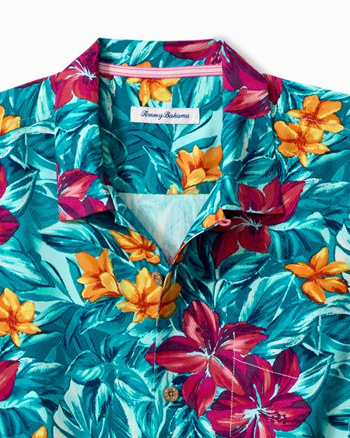 Big & Tall Lush Tropics Silk Camp Shirt