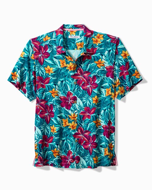 Big & Tall Lush Tropics Silk Camp Shirt