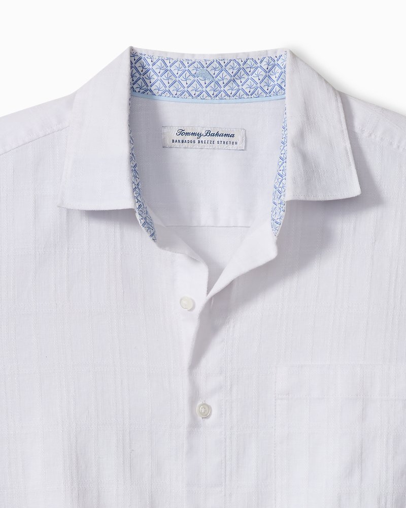 Big & Tall Barbados Breeze Playa Plaid Stretch-Linen Shirt