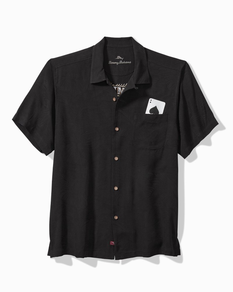 Tommy Bahama Canopy Coast Silk Camp Shirt (Color: Black, Size L