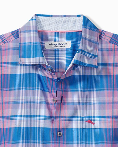 Big & Tall Sarasota Stretch Prismatic Plaid IslandZone® Long-Sleeve Shirt