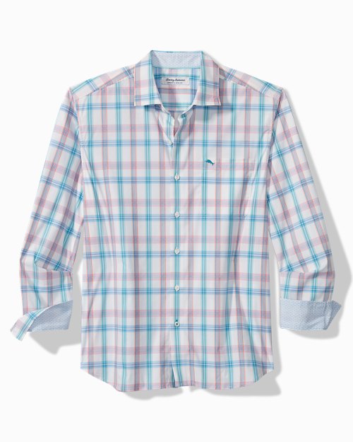 Big & Tall Sarasota Stretch Brillant Check IslandZone® Long-Sleeve Shirt