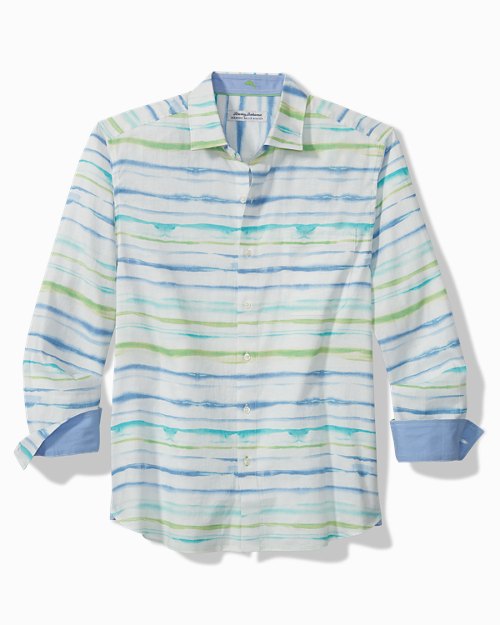 Big & Tall Barbados Breeze Stripe Stretch-Linen Shirt