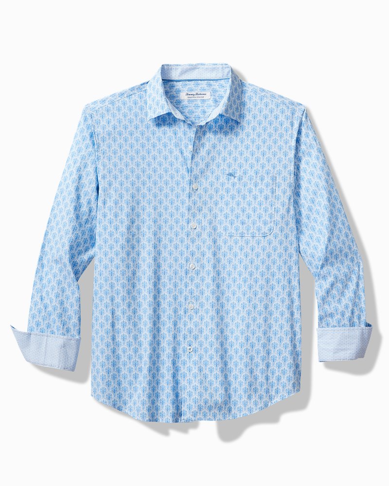 Big & Tall Sailboat Print Classic Fit Stretch Poplin Shirt