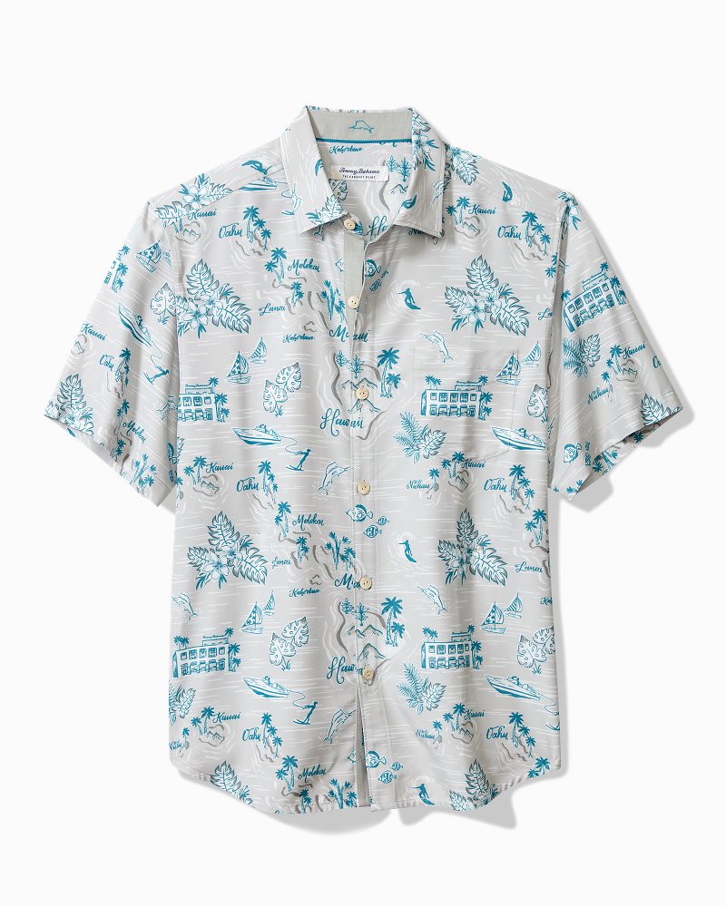 Big & Tall Coconut Point Shore Front IslandZone® Camp Shirt