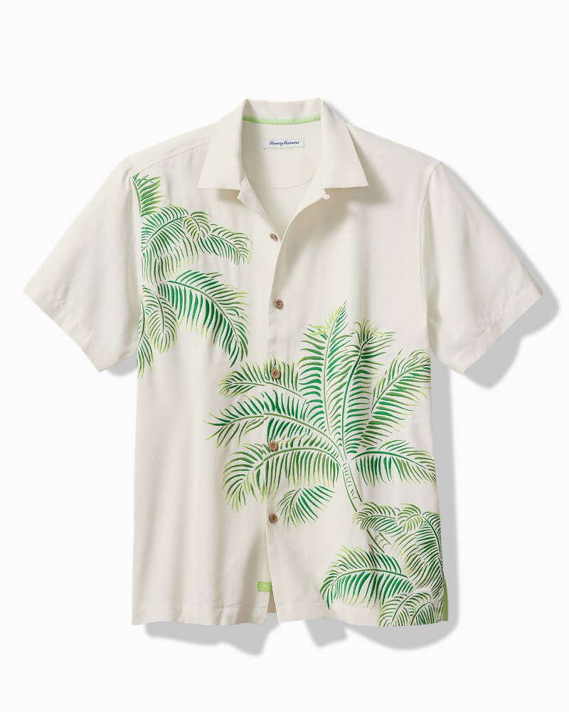 Big & Tall String of Palms Silk Camp Shirt