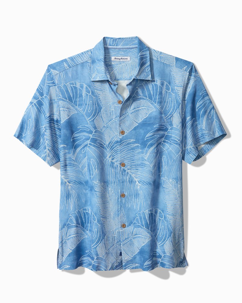 Big & Tall Vine Lines Silk Camp Shirt