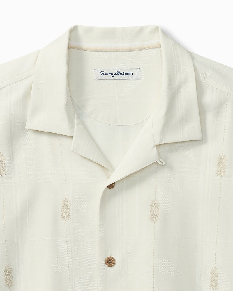 Big & Tall Pina Palms Embroidered Silk Camp Shirt