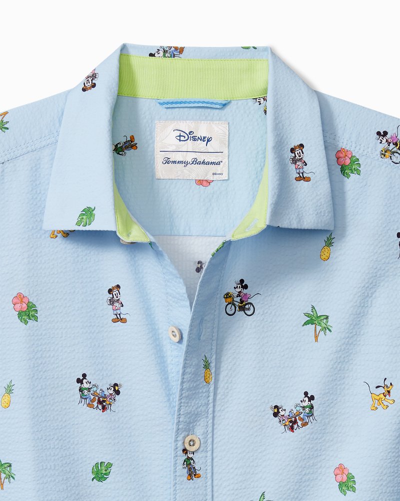 Disney Men's Mickey and Friends Button Down Shirt, Multi-Color, X