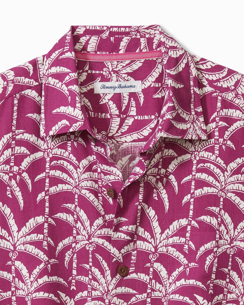 Big & Tall Palm Party IslandZone® Silk-Blend Camp Shirt