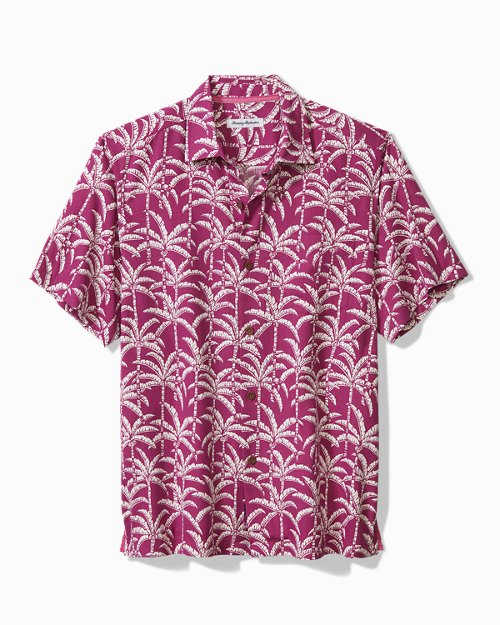 Big & Tall Palm Party IslandZone® Silk-Blend Camp Shirt