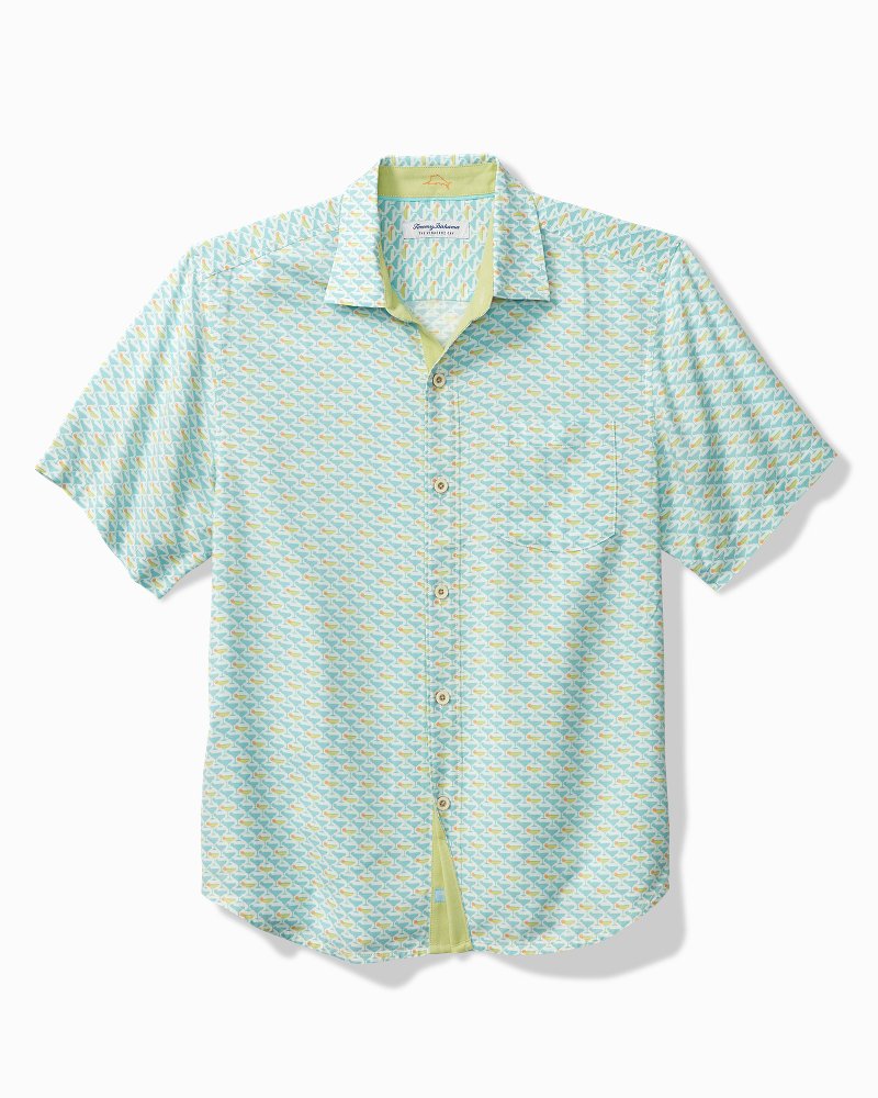 Men's Tommy Bahama Short Sleeve Sip and Stripes Forever Camp Shirt - Continental - Size XLT