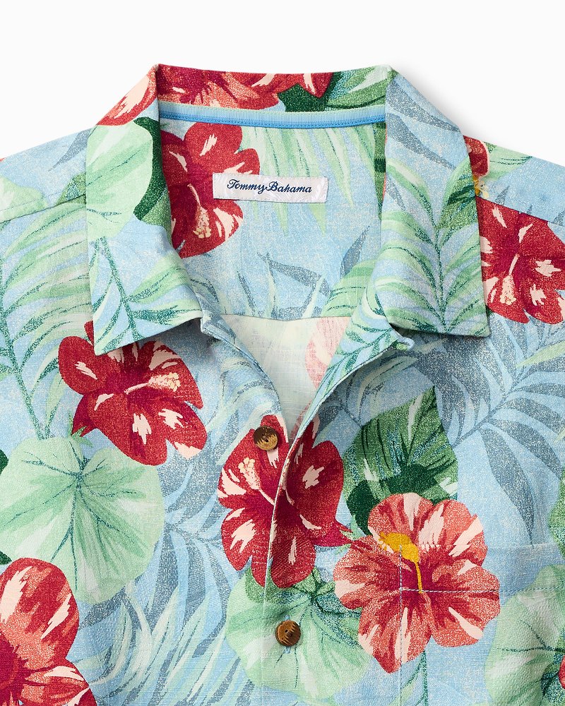 Big & Tall Fridas Garden Silk Camp Shirt