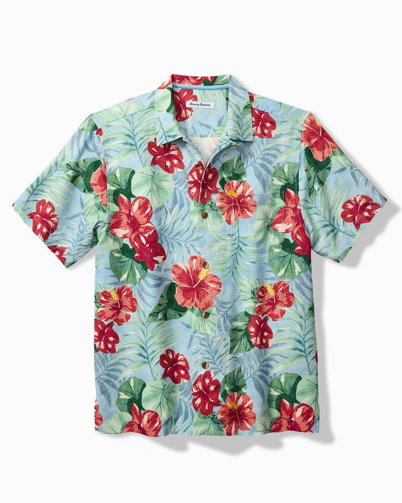 Big & Tall Fridas Garden Silk Camp Shirt