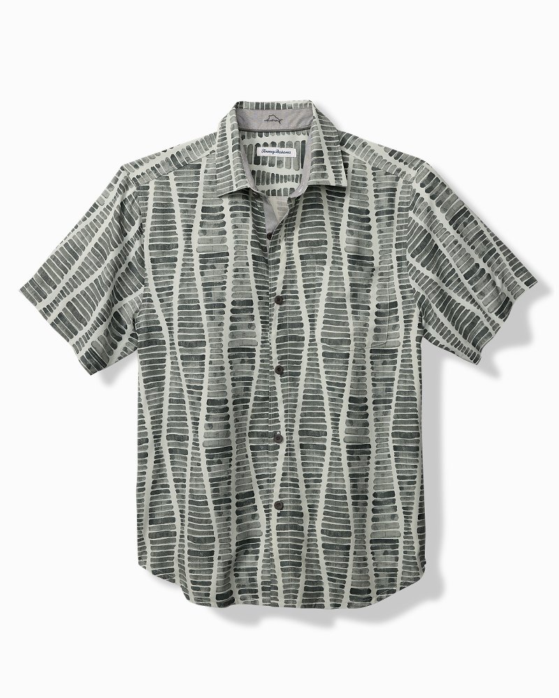 Big & Tall Boardwalk Blues Silk Camp Shirt