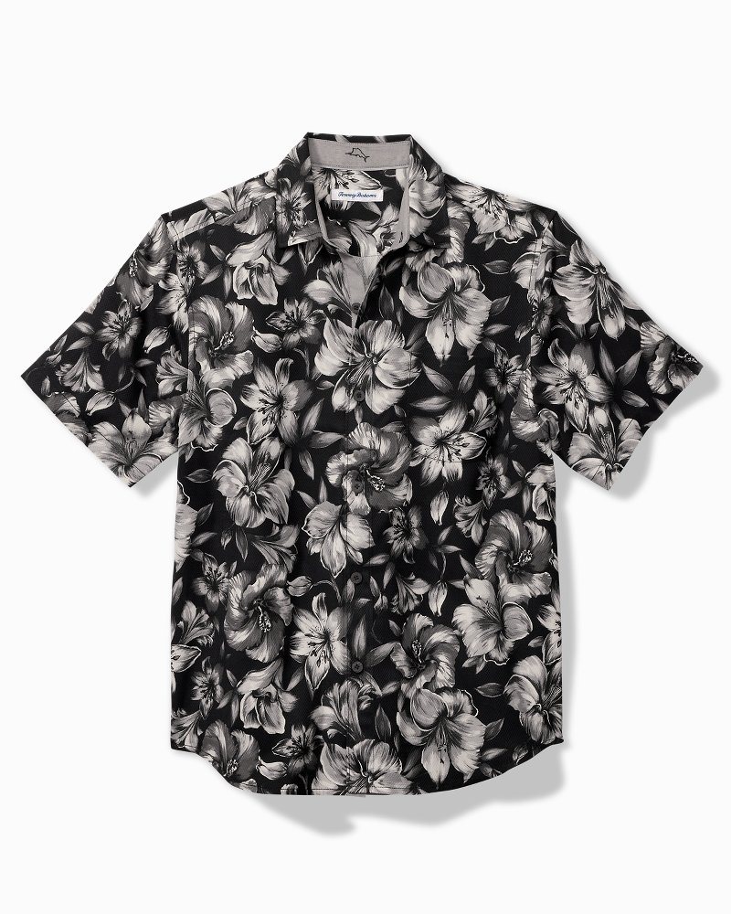 Big & Tall Hibiscus Hideaway Silk Camp Shirt