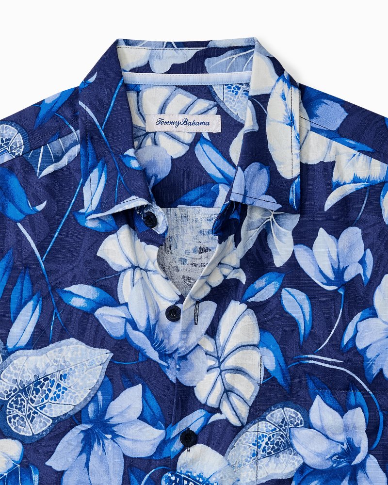 Big & Tall Azure Escape Silk Camp Shirt