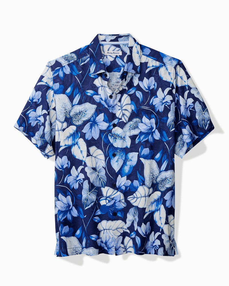 Big & Tall Azure Escape Silk Camp Shirt