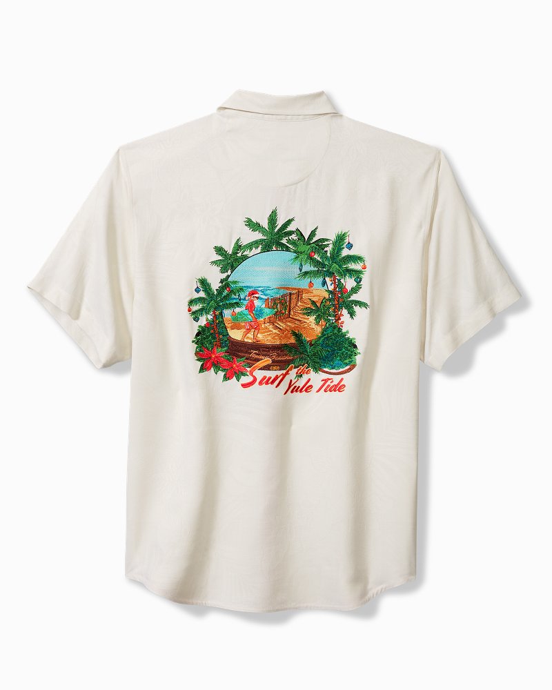 Big & Tall Surf the Yule Tide Silk Camp Shirt