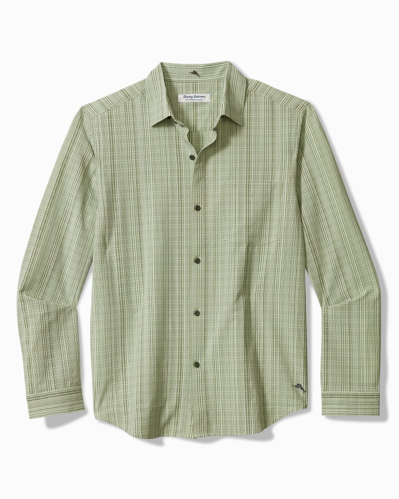 Big & Tall Bahama Coast Sandbar Stripe IslandZone® Long-Sleeve Shirt
