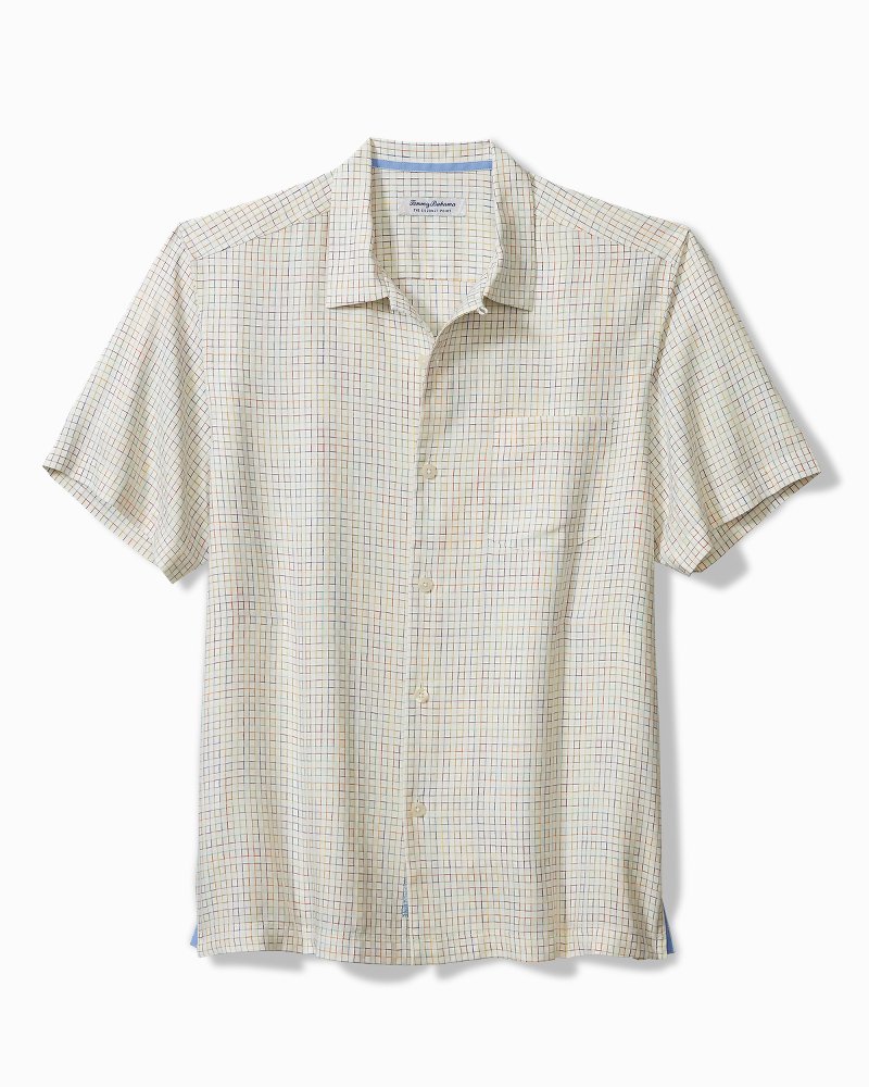 Big & Tall Coconut Point Prismatic Check IslandZone® Camp Shirt