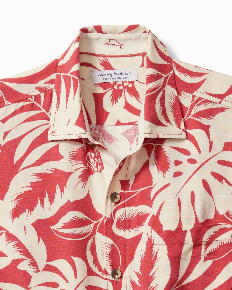 Big & Tall Veracruz Cay Lindavista Leaves Short-Sleeve Shirt