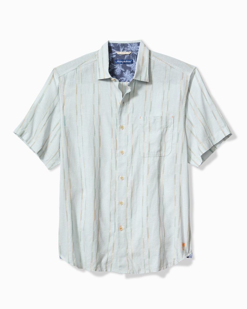 Big & Tall Sonora Stripe Linen-Blend Short-Sleeve Shirt