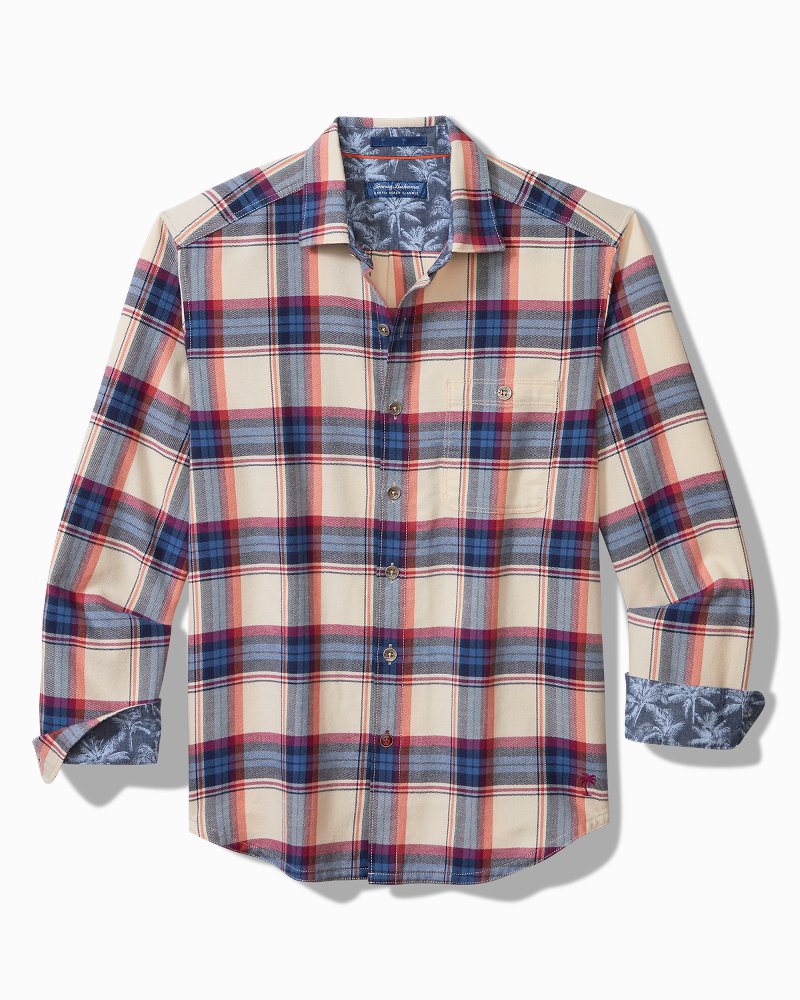 Big & Tall Canyon Beach Window Pane Stretch Flannel Shirt