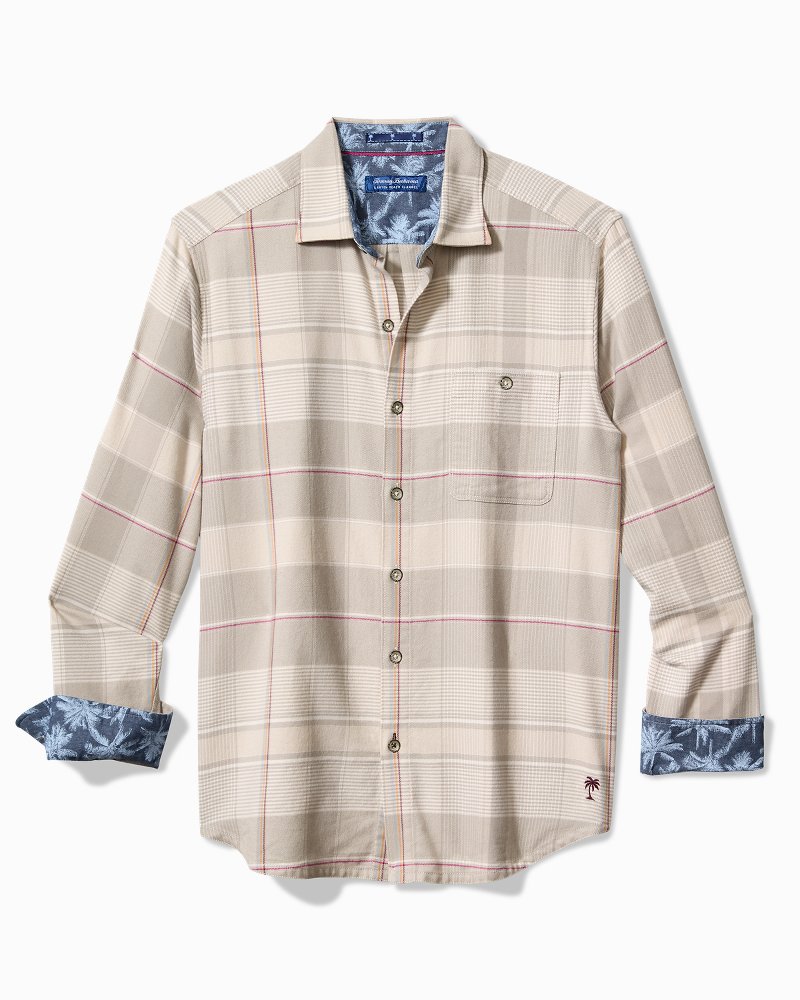 Big & Tall Canyon Beach Pebble Cay Plaid Stretch Flannel Shirt