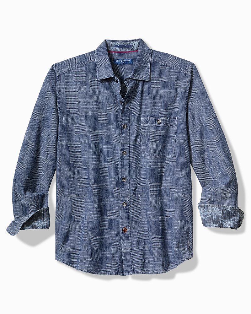 Big & Tall Paradise Patchwork Long-Sleeve Shirt