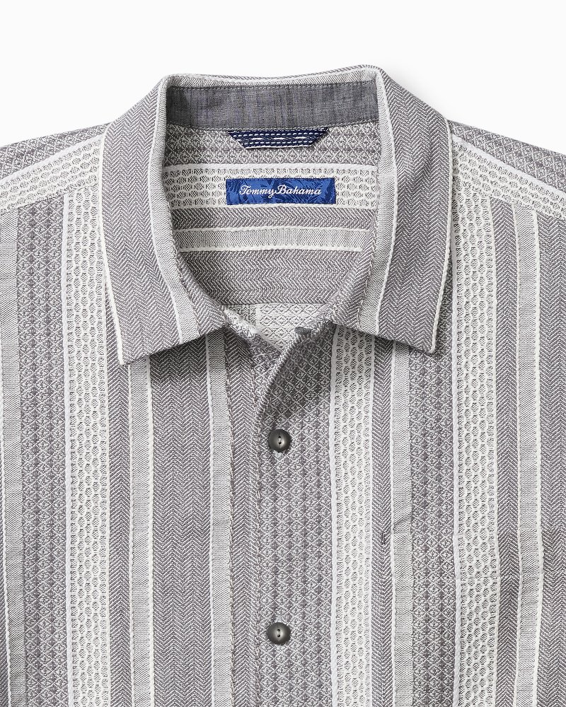 Big & Tall Milano Stripe Cotton Camp Shirt