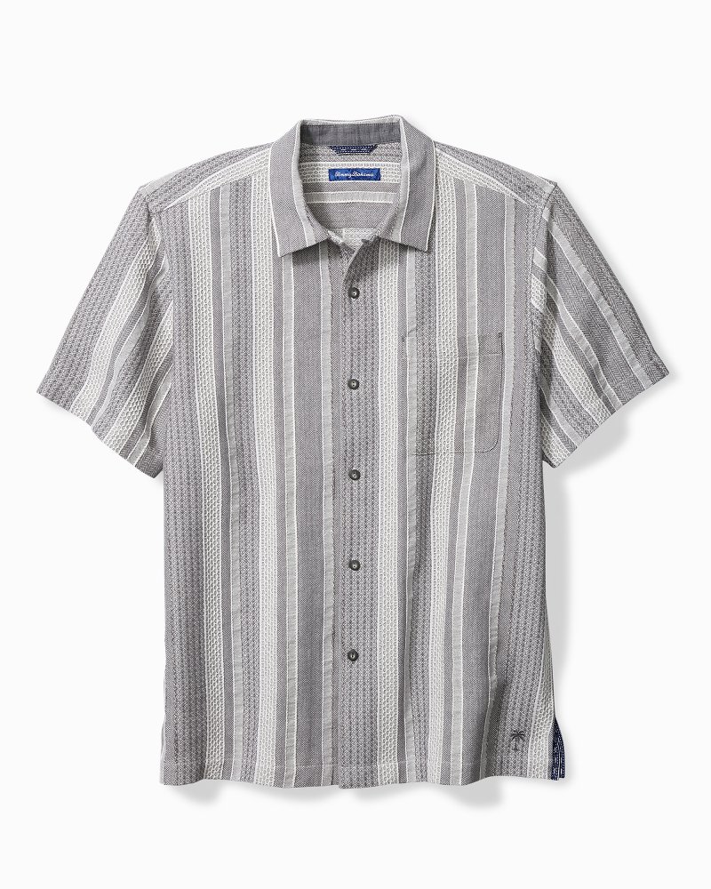 Big & Tall Milano Stripe Cotton Camp Shirt